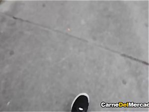 CarneDelMercado - blond Latina teenage drilled upside down
