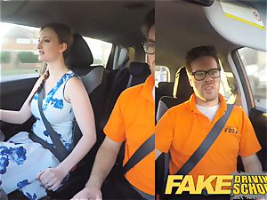 fake Driving college Nerdy sandy-haired teen student